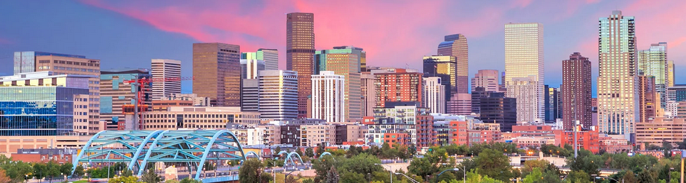 Denver skyline at sunset
